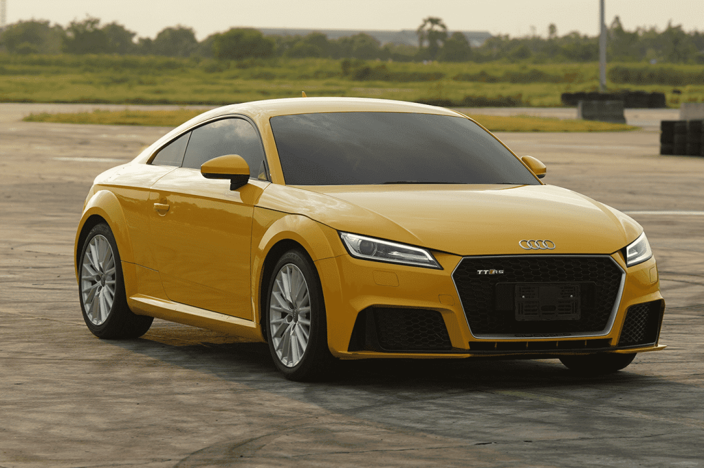 Starting at 15,000 Baht/1 Day

**AUDI TT 2017: Iconic Design, Performance Excellence**

Experience the timeless allure of the AUDI TT 2017, a sports car that seamlessly blends iconic design with performance excellence. Introduced in 2017, the TT series has been a symbol of Audi's commitment to innovation and driving pleasure.

*Key Features:*
- **Engine Options:** Choose from various engine options, including a turbocharged 2.0-liter 4-cylinder engine, delivering an impressive balance of power and efficiency.
- **Quattro All-Wheel Drive:** The renowned Quattro AWD system ensures optimal traction and stability in various driving conditions, enhancing overall performance.
- **Virtual Cockpit:** The innovative Virtual Cockpit display provides a customizable, high-resolution digital instrument cluster, offering a futuristic and driver-centric interface.
- **Sleek Exterior:** The TT boasts a sleek and aerodynamic exterior, capturing attention with its distinctive lines and signature Audi Singleframe grille.
- **Interior Luxury:** Step into a refined interior featuring premium materials, sporty seats, and cutting-edge technology, creating a driver-focused and comfortable cockpit.
- **Advanced Technology:** Equipped with the latest in-car technology, including a navigation system, connectivity features, and driver-assistance systems for a modern driving experience.
- **Performance Dynamics:** With a low center of gravity and precise handling, the TT delivers a dynamic and responsive driving experience that enthusiasts crave.
- **Iconic Design Elements:** The TT's iconic design elements, such as its bold wheel arches and distinctive LED lighting, contribute to its status as a true automotive icon.

The AUDI TT 2017, with its combination of performance, design, and advanced technology, remains an emblem of Audi's commitment to delivering driving pleasure. Whether navigating city streets or conquering winding roads, the TT continues to captivate drivers with its enduring appeal.